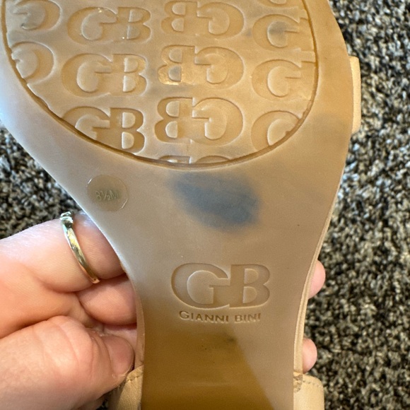 Gianni Bini GB Nude Block Tie Front Strappy Heels Size 8.5 - Picture 6 of 7